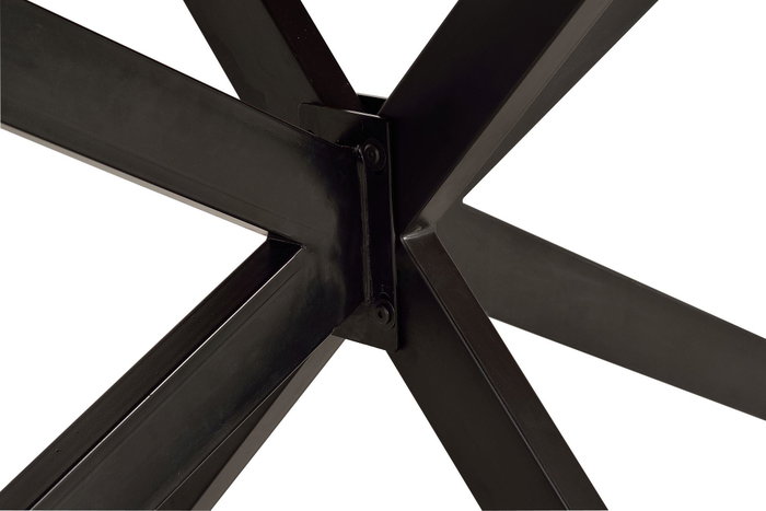 Giner y Colomer - Mesa de Comedor en Madera Acacia Natural con Patas de Metal Negro